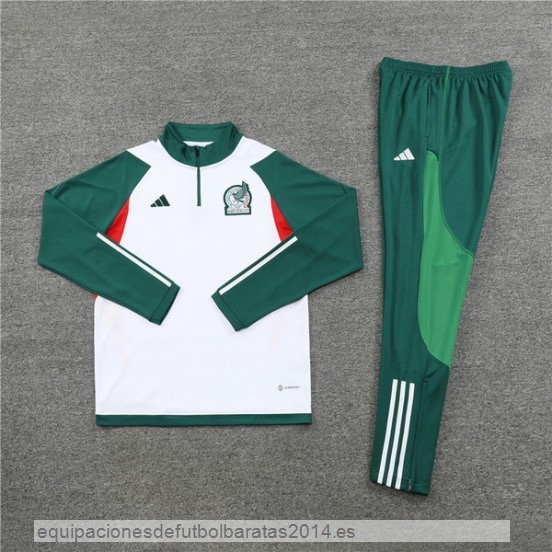 Nuevo Conjunto Completo Sudadera Entrenamiento Niños Mexico 2023 Blanco Verde Baratas